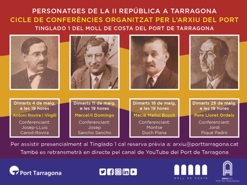 Cartell que anuncia el cicle de conferències 'personatges de la república'