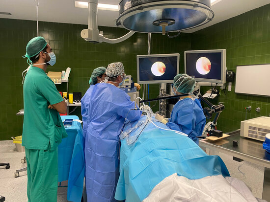 Pla general de la primera sialoendoscòpia realitzada a l'Hospital de Santa Tecla de Tarragona.
