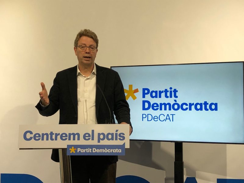 Ferran Bel, portaveu del PDeCAT al Congrés, durant la roda de premsa telemàtica.