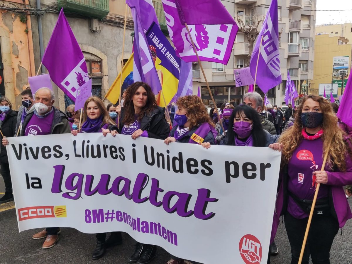 CCOO i UGT clamen contra la bretxa salarial de gènere aquest 8M