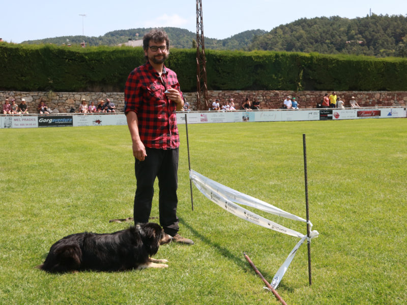 El pastor Moisés Tarrès, de Viladrau, juntament amb el seu gos Mac al 33è Concurs internacional de gossos d'atura de Prades Data de publicació: diumenge 07 d’agost del 2022, 15:03 Localització: Prades Autor: Ariadna Escoda
