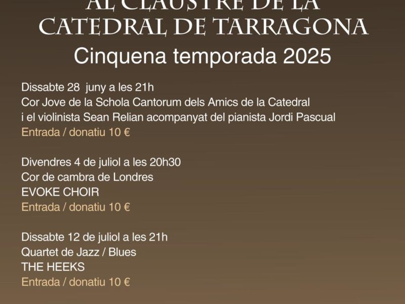Tornen les Nits de Música al claustre de la Catedral de Tarragona