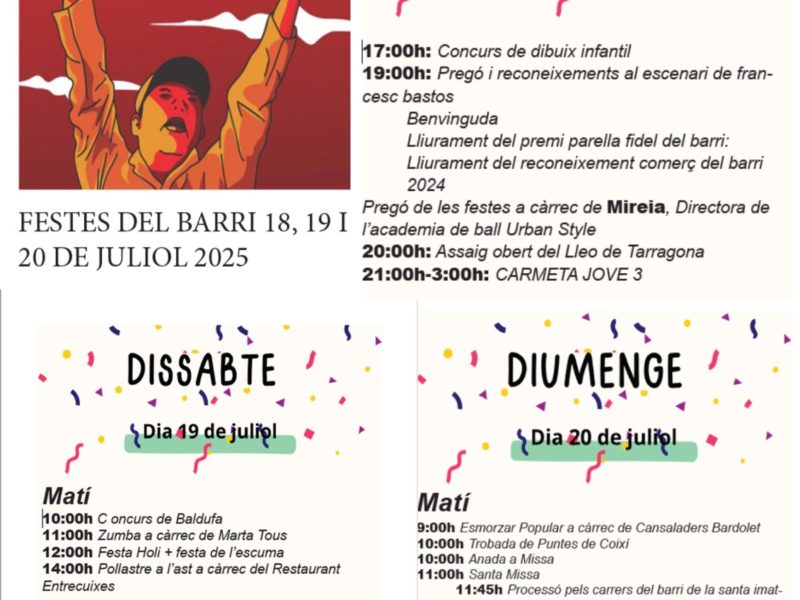 Tot a punt per les Festes de l’AAVV Verge del Carme
