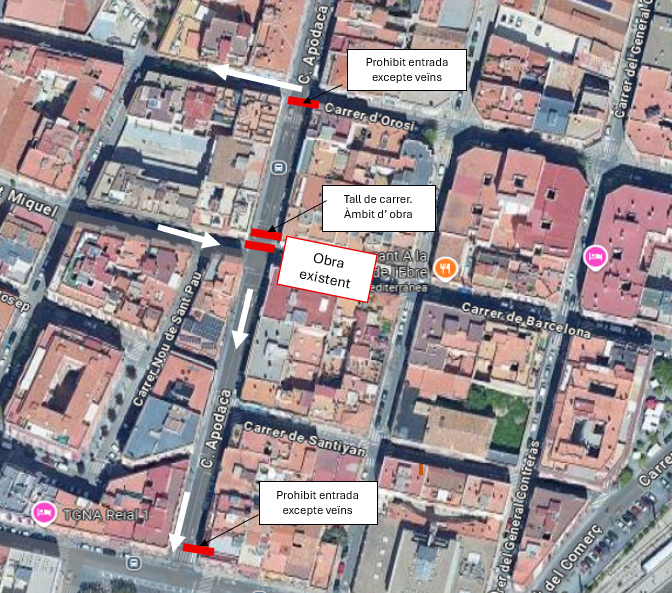 Obres al carrer Apodaca