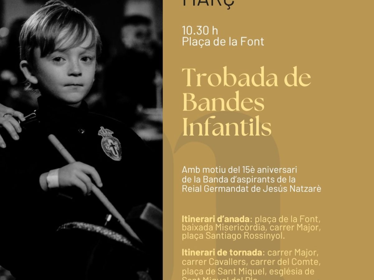Sis bandes infantils de Setmana Santa sortiran al carrer aquest dissabte