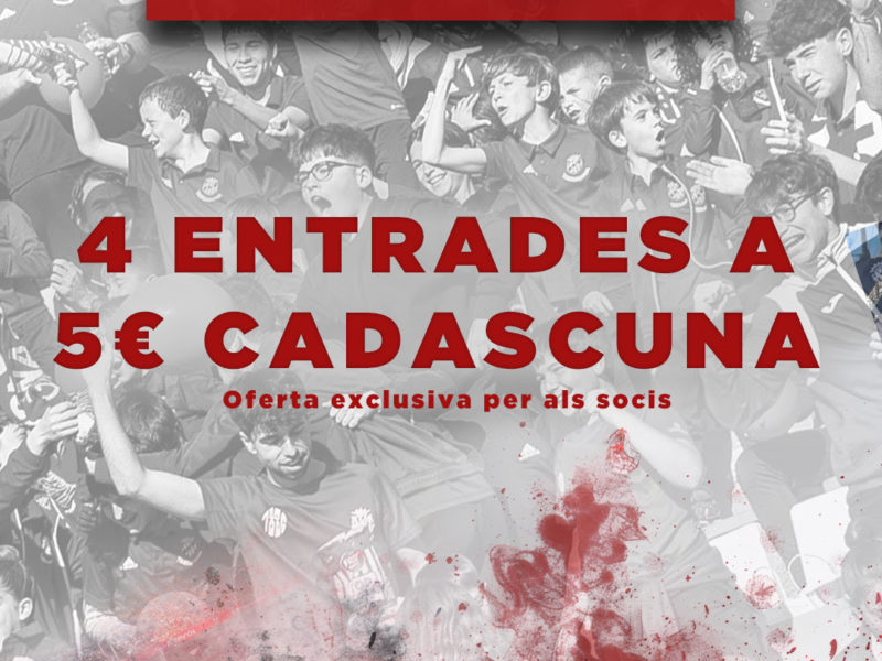Els socis podran adquirir fins a quatre entrades, a 5 € cadascuna, pel Nàstic – Real Murcia