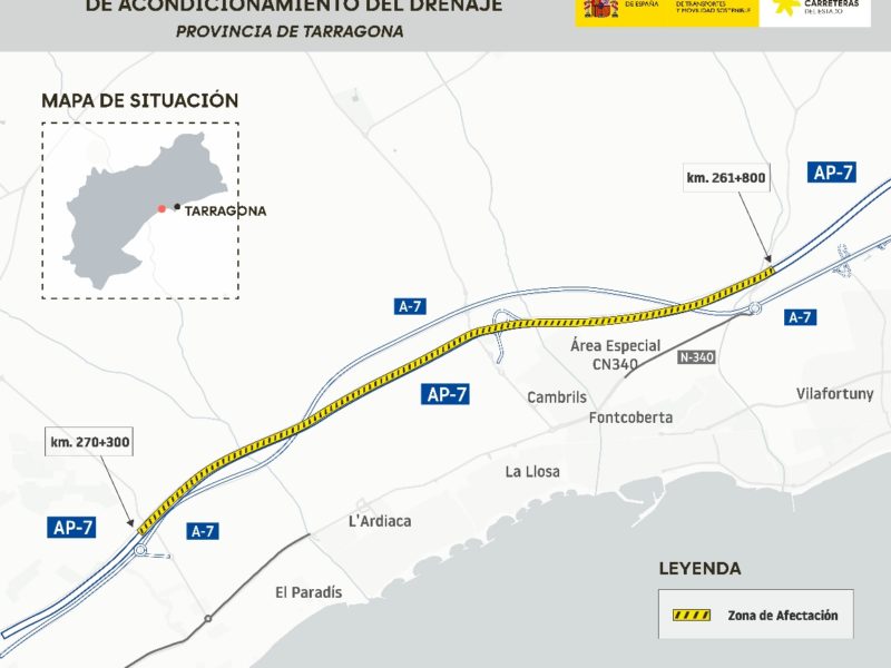 El carril dret de l’AP-7 a Cambrils es talla durant dos mesos
