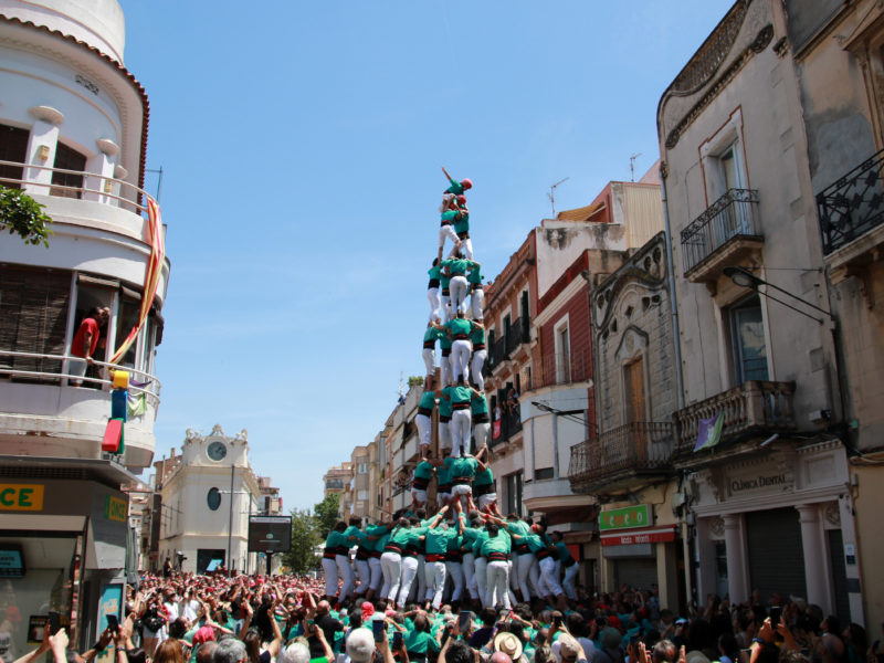 El 4d9 amb folre i agulla dels Castellers de Vilafranca en la segona ronda de la Diada de les colles campiones del Concurs de Castells del Vendrell Data de publicació: diumenge 07 de juny del 2026, 14:45 Localització: El Vendrell Autor: Mar Rovira
