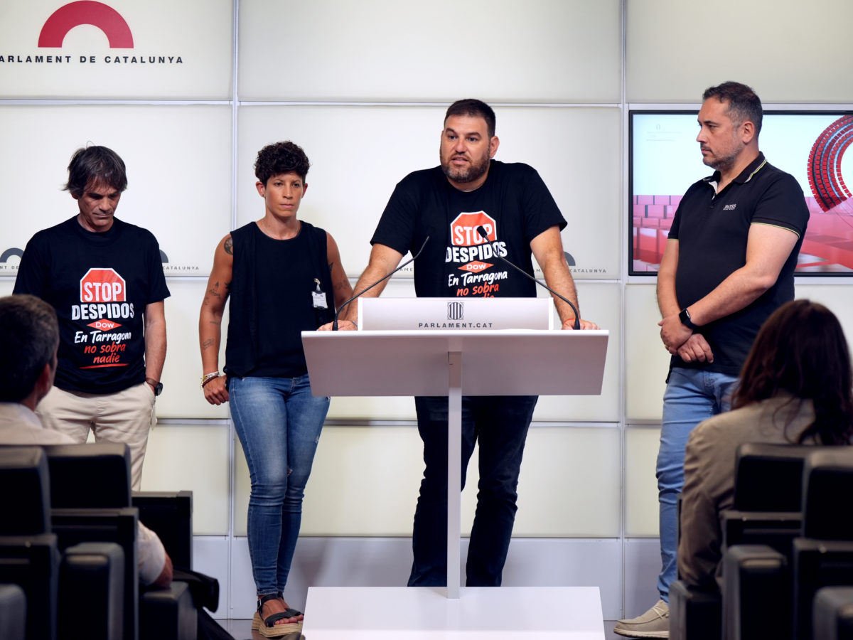 Els treballadors de Dow avisen que el sector químic “perilla” si no es dona “suport” a la descarbonització industrial