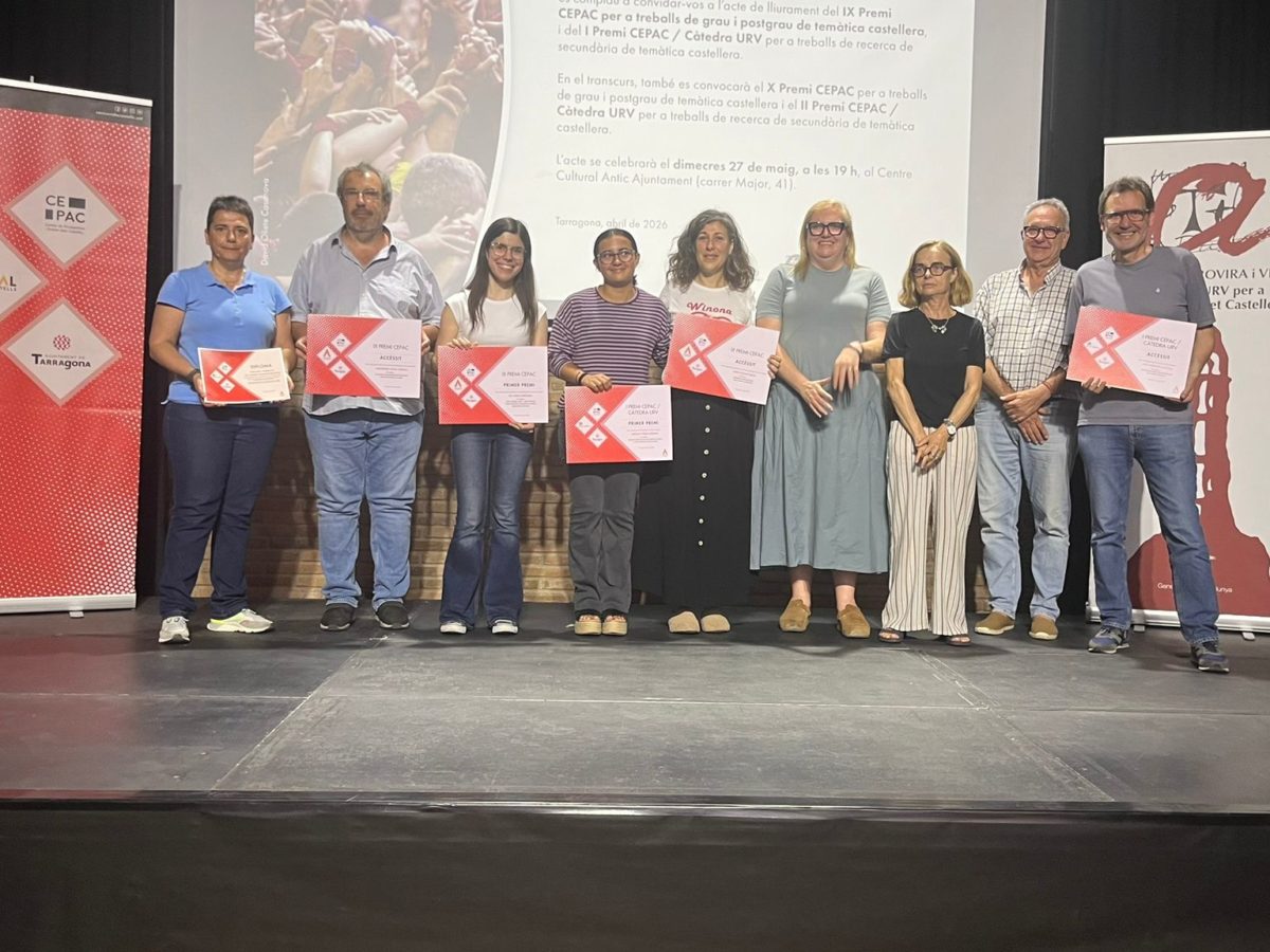 Lliurats els premis CEPAC de recerca castellera universitària i de secundària