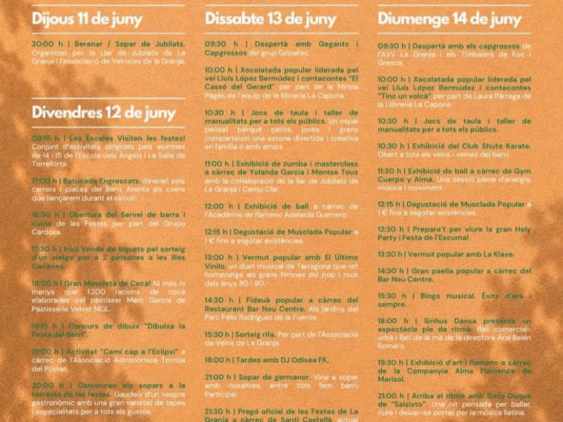Les Festes de la Granja omplen el barri de cultura popular, música i convivència aquest cap de setmana